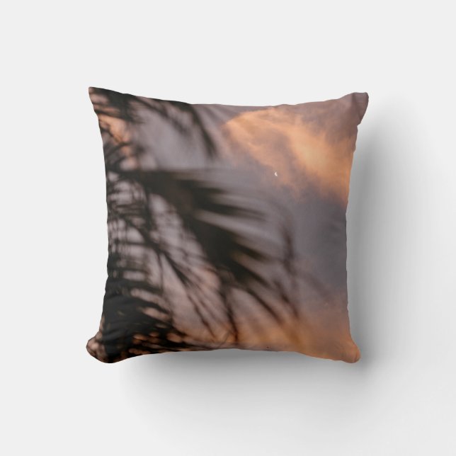 Silhouette of palm tree throw pillow (Front)