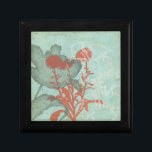 Silhouette of Red Flowers on Teal Background Gift Box<br><div class="desc">Three red flowers contrast against a teal background in this painting by Megan Meagher. A silhouette of another flower leans in from the left of the print. A simple piece with a lot going on. This would make nice gift for a friend or loved out who enjoys art!</div>