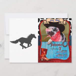 Silhouette of running horse - Choose back color Invitation