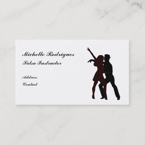 Silhouette of Salsa Dancers Business Card