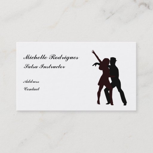 Customizable Silhouette of Salsa Dancers Business Card