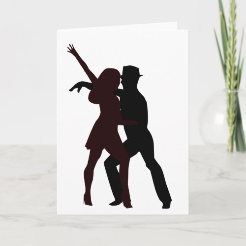 Silhouette of Salsa Dancers Card