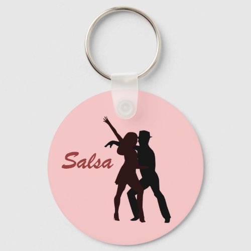Silhouette of Salsa Dancers Keychain