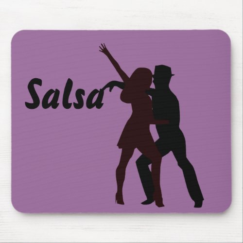 Silhouette of Salsa Dancers Mouse Pad