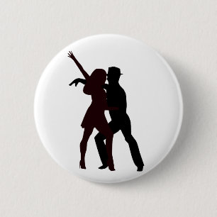 Silhouette of Salsa Dancers Pinback Button