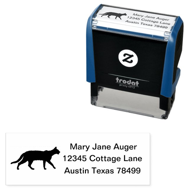 Silhouette of Savannah Cat Self-inking Stamp (In Situ)