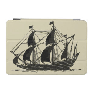 Silhouette of Ship with Billowing Sails iPad Mini Cover