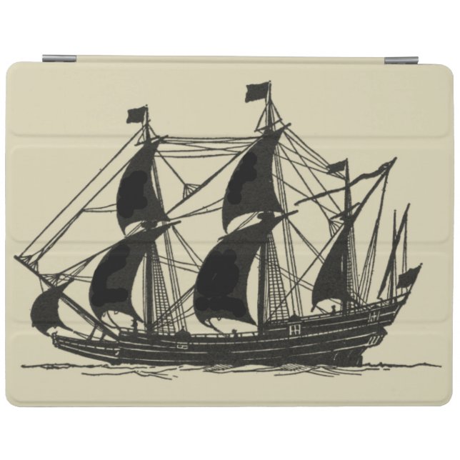Silhouette of Ship with Billowing Sails iPad Smart Cover (Horizontal)