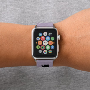 Silhouette of Side Profile Sitting Black Rabbit Apple Watch Band