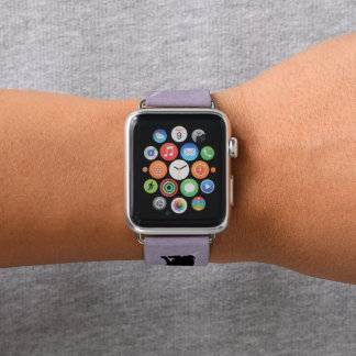 Silhouette of Side Profile Sitting Black Rabbit Apple Watch Band