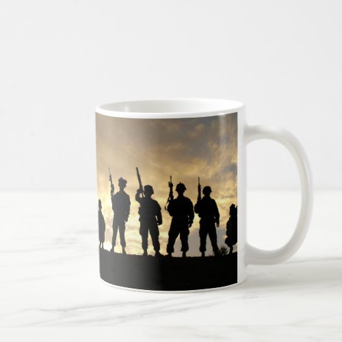 Silhouette of Soldiers in 101st Airborne Division Coffee Mug