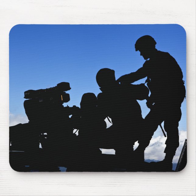 Silhouette of soldiers mouse pad (Front)