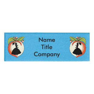 Silhouette of Southern Bell Hoop Skirt in Peach Name Tag