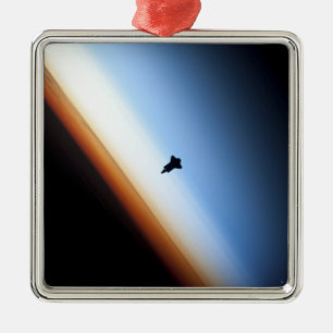 Silhouette of space shuttle Endeavour Metal Ornament