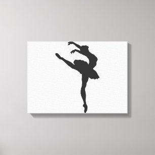 Silhouette of the ballerina canvas print