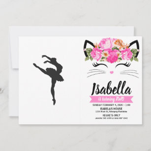 Silhouette of the ballerina invitation
