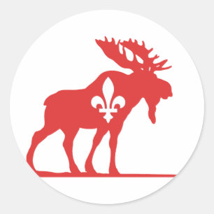 Silhouette of the moose - Choose background color Classic Round Sticker