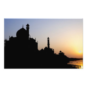 Silhouette of The Taj Mahal at sunset, Agra, Photo Print
