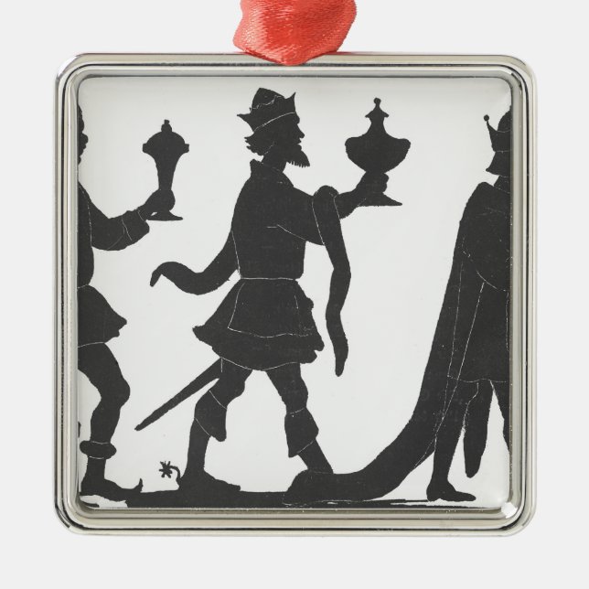 Silhouette of the Three Kings Metal Ornament (Front)