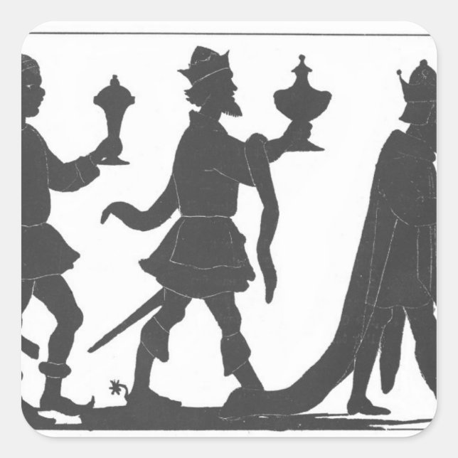 Silhouette of the Three Kings Square Sticker (Front)