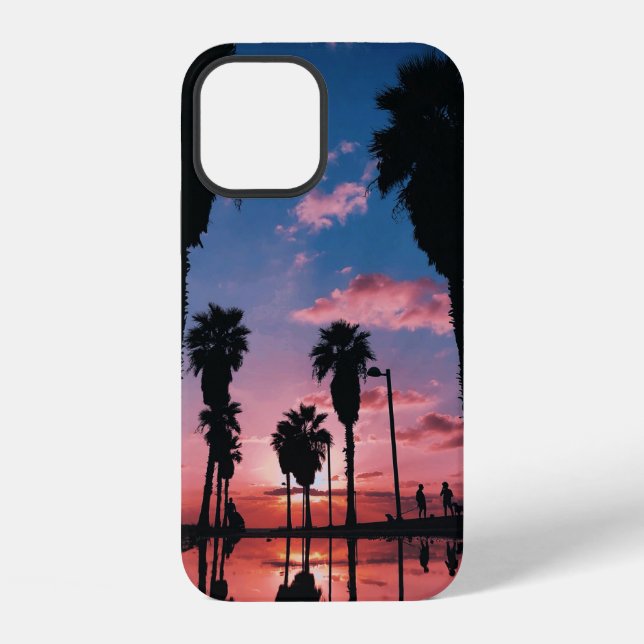 Silhouette of tree under cloudy sky iphone case (Back)