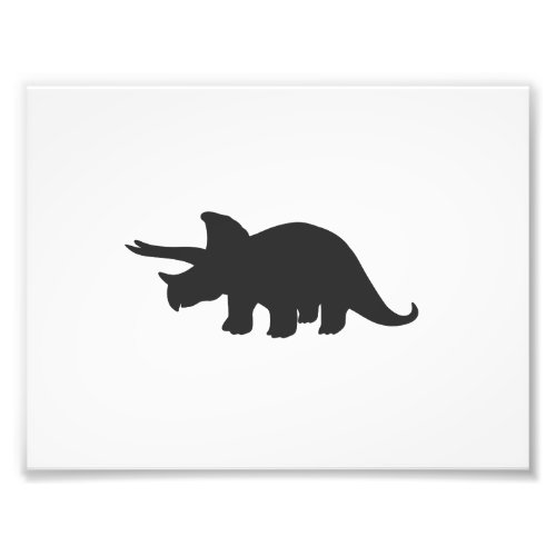 Silhouette of triceratops _ Choose backgroun color Photo Print