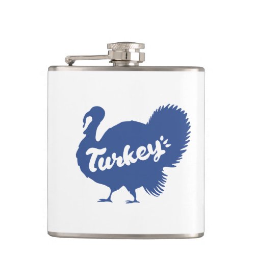 Silhouette of turkey _ Choose background color Flask