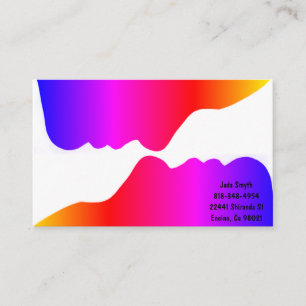 Silhouette of Two Faces Rainbow Business Card