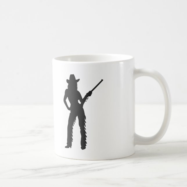 Silhouette of Western Cowgirl Coffee Mug (Right)