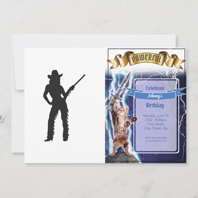 Silhouette of Western Cowgirl Invitation (Front)