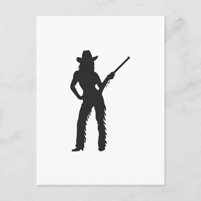 Silhouette of Western Cowgirl Postcard (Front)