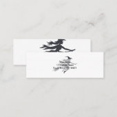 Silhouette of witch - Choose background color Mini Business Card (Front/Back)