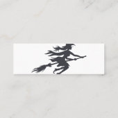 Silhouette of witch - Choose background color Mini Business Card (Back)