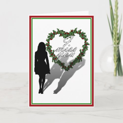 Silhouette of Woman Missing Man Christmas Holiday Card