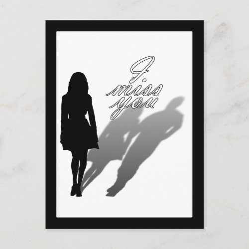 Silhouette of Woman Missing Man Postcard