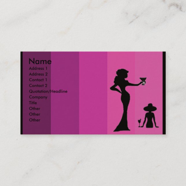 Silhouette of women Business Card (Front)