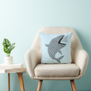 Silhouette Orca Throw Pillow