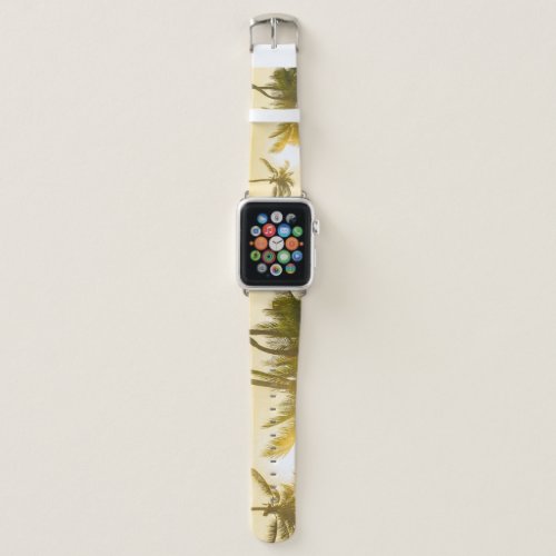 Silhouette Palm Tree Ocean Sunset Apple Watch Band