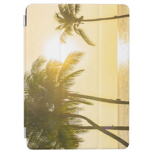 Silhouette Palm Tree Ocean Sunset iPad Air Cover