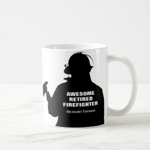 Silhouette Personalized Firefighter Retirement Coffee Mug