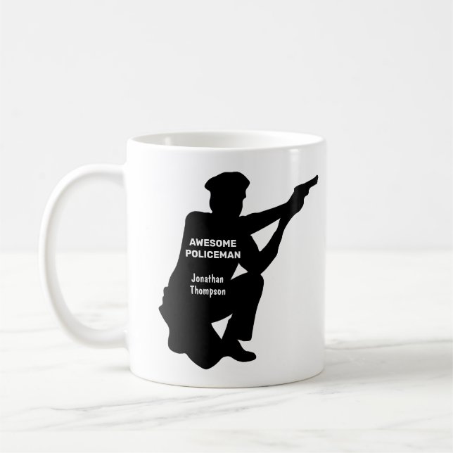Silhouette Personalized Patrolman Coffee Mug (Left)