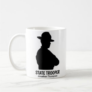 Silhouette Personalized State Trooper Coffee Mug
