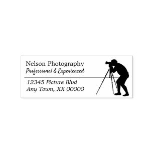 Silhouette Photographer Return Address Rubber Stamp