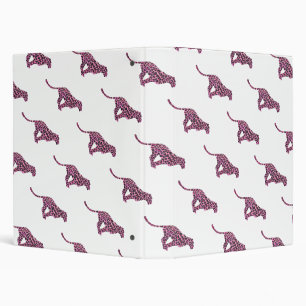 Silhouette Pink and Black Leopard 3 Ring Binder