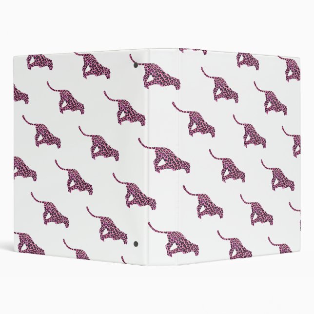 Silhouette Pink and Black Leopard 3 Ring Binder (Background)