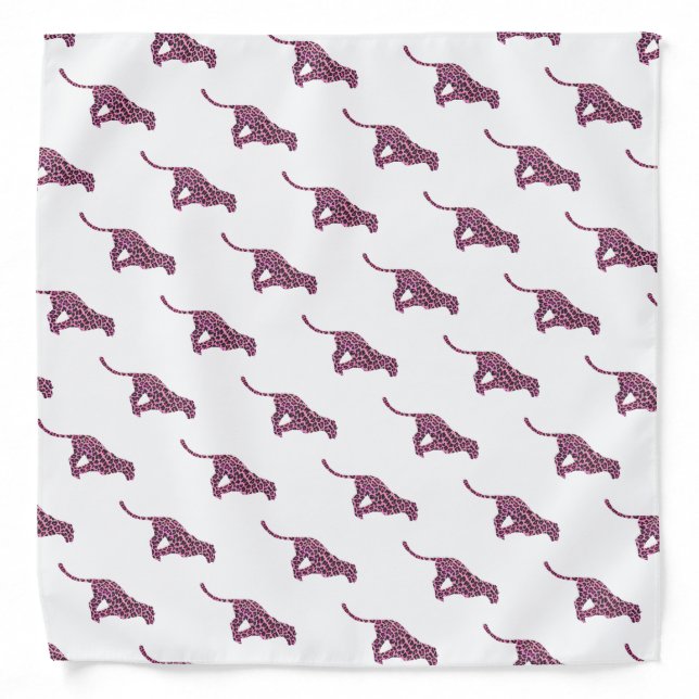 Silhouette Pink and Black Leopard Bandana (Front)