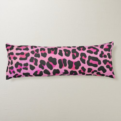 Silhouette Pink and Black Leopard Body Pillow