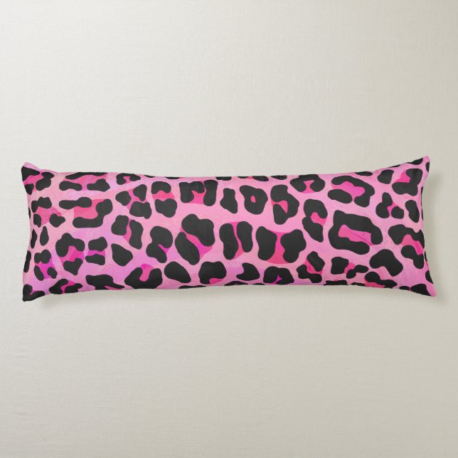 Silhouette Pink and Black Leopard Body Pillow (Back)