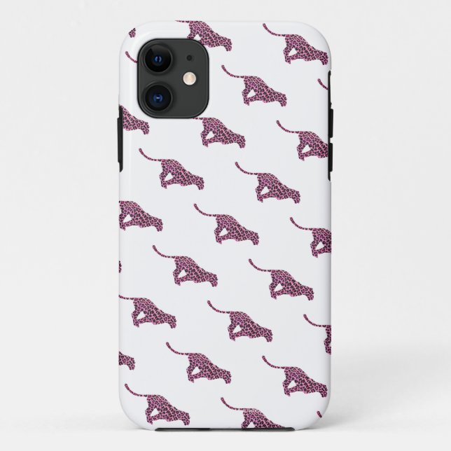 Silhouette Pink and Black Leopard Case-Mate iPhone Case (Back)