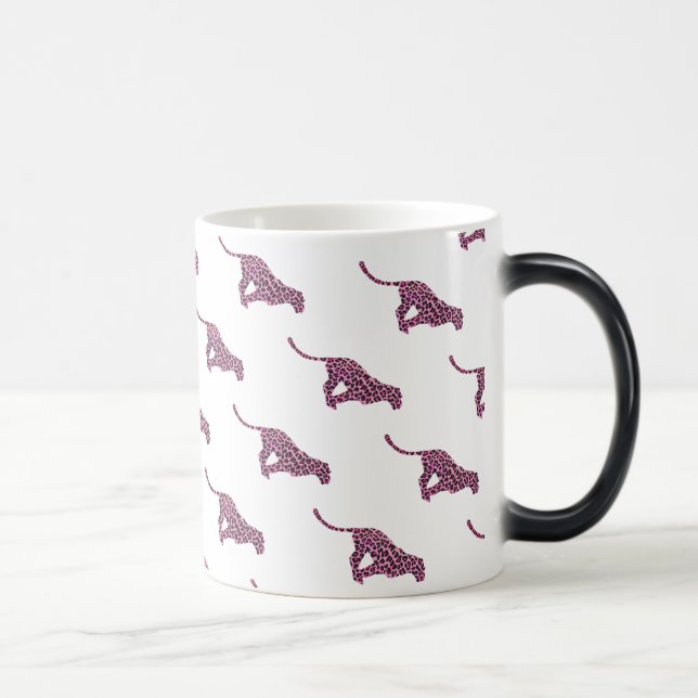 Silhouette Pink and Black Leopard Color Morph Mug (Right)